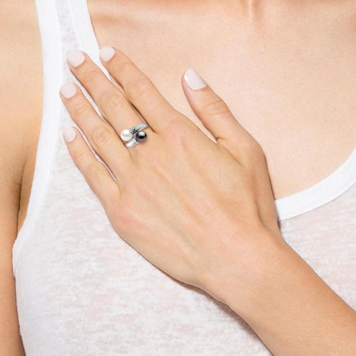 Bague avec Deux Perles