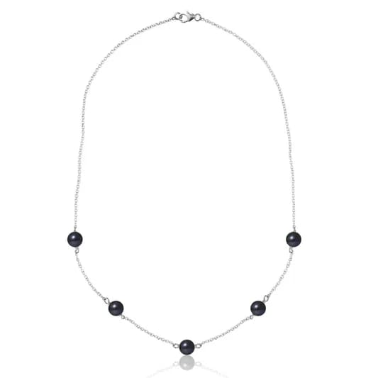 Collier Femme Noir et Argent