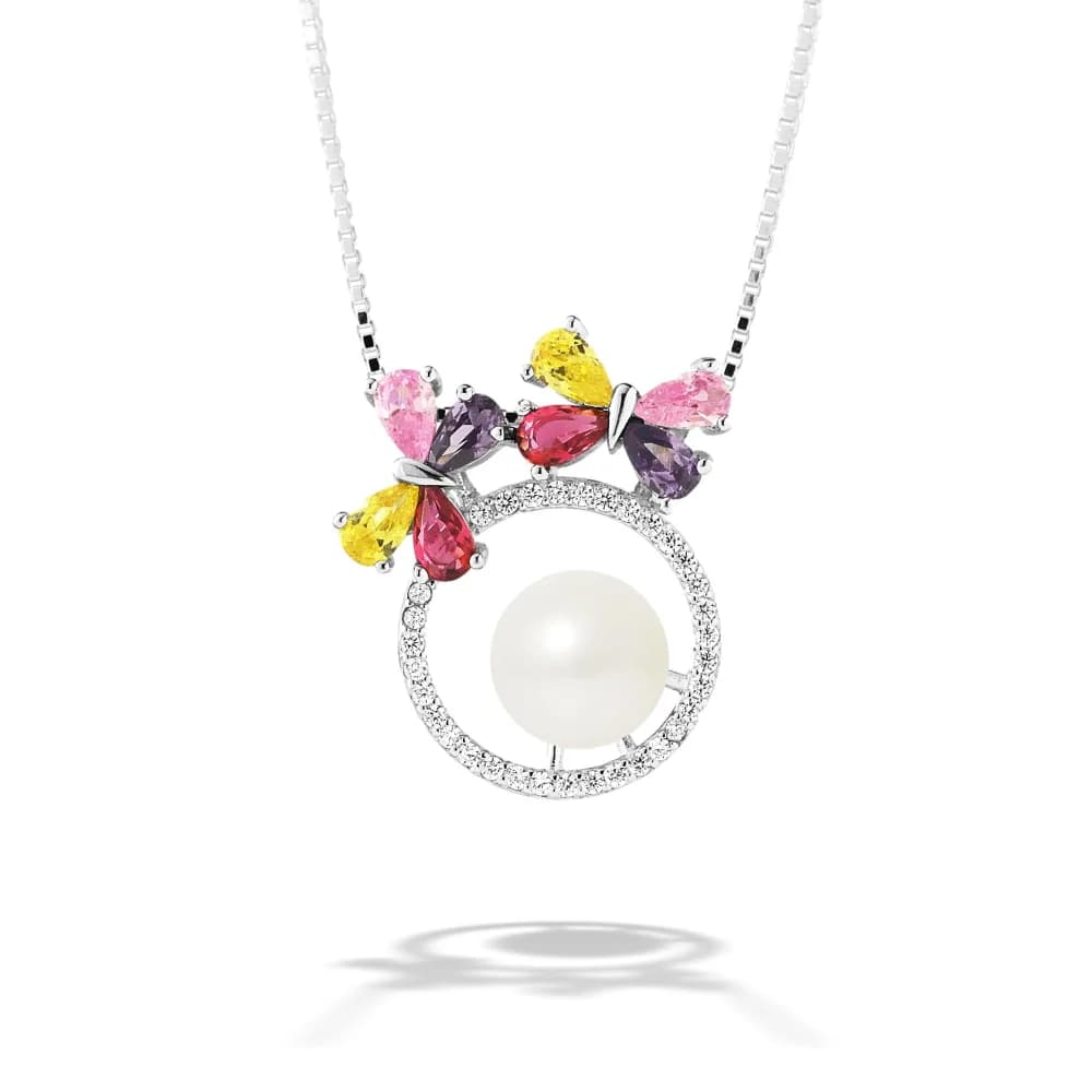 Collier Perle et Fleur Argent
